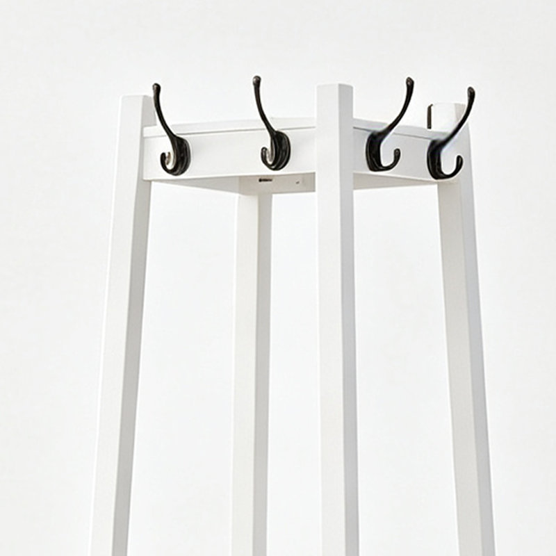 Portemanteau avec tablettes de rangement à 3 niveaux, White
