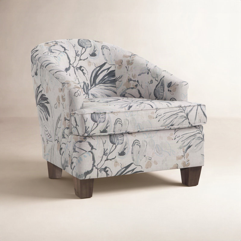 Mia Barrel Chair, Teal Stripe, Sea Glass
