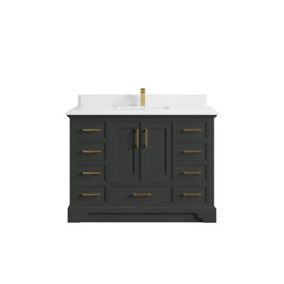 Charlotte 48'' Single Bathroom Vanity with Quartz Top