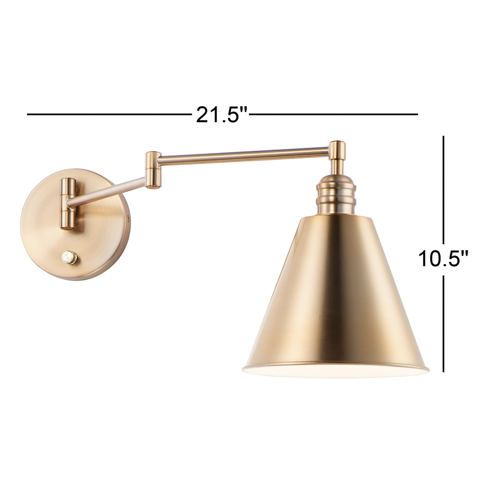 Cidni Single Light Dimmable Swing Arm Sconce, Gold