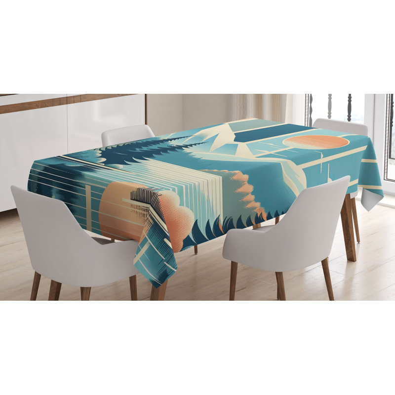 Lavonta Rectangle No Pattern Microfiber Tablecloth, 90" Rectangle