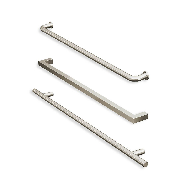 Porte de douche double coulissante semi-sans cadre 55 po x 71 po Kameleon, Transparent, Nickel brossé