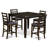 5 Piece Kitchen Counter Height Dining Table Set Includes a Square Pub Table with Pedestal and 4 Dining Room Chairs, 54x54 Inch, Black & Cherry-1255358392-1217209615-1217209614