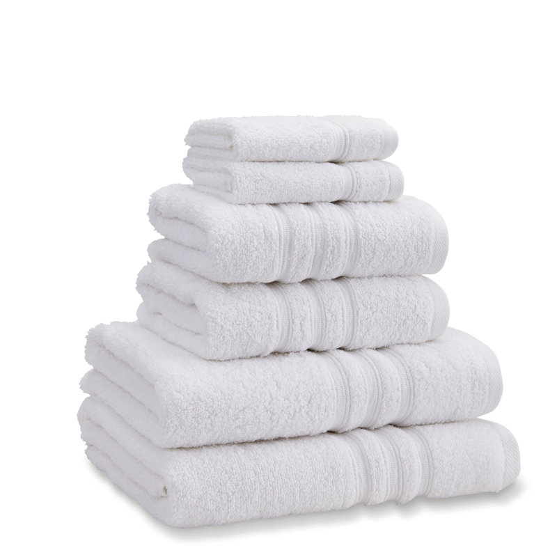 Zero Twist 100% Cotton 6-Piece Towel Bale, White