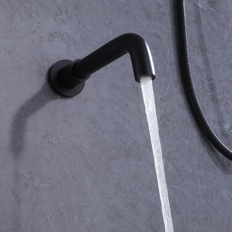 Système de douche mural 10 po avec valve à pression équilibrée, bec de baignoire et douchette