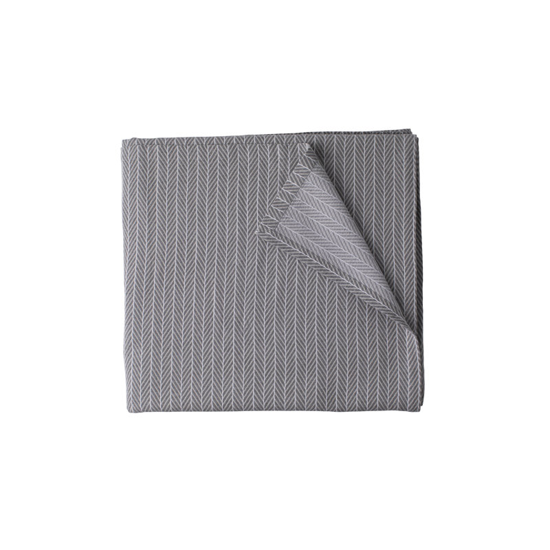 Chevron Hand Woven Blanket, Gray/White, King