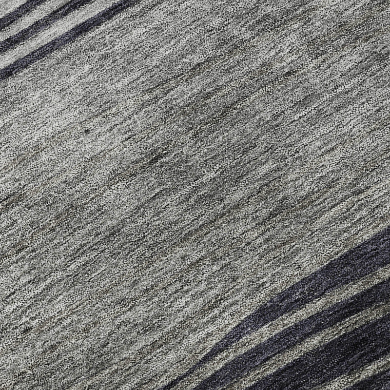 Premium Machine Washable Tweedy Gray Rug, Rectangle 2'6" x 3'10"
