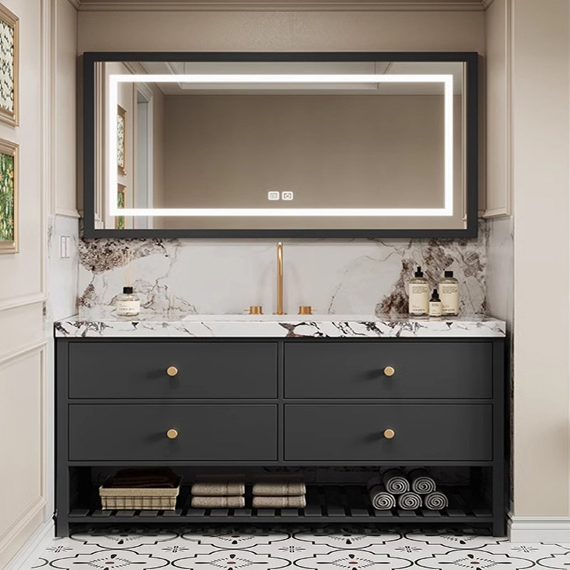 Modern fashion simple bathroom cabinet, Dark Gray, 33.5" H x 63" W x 21.7" D