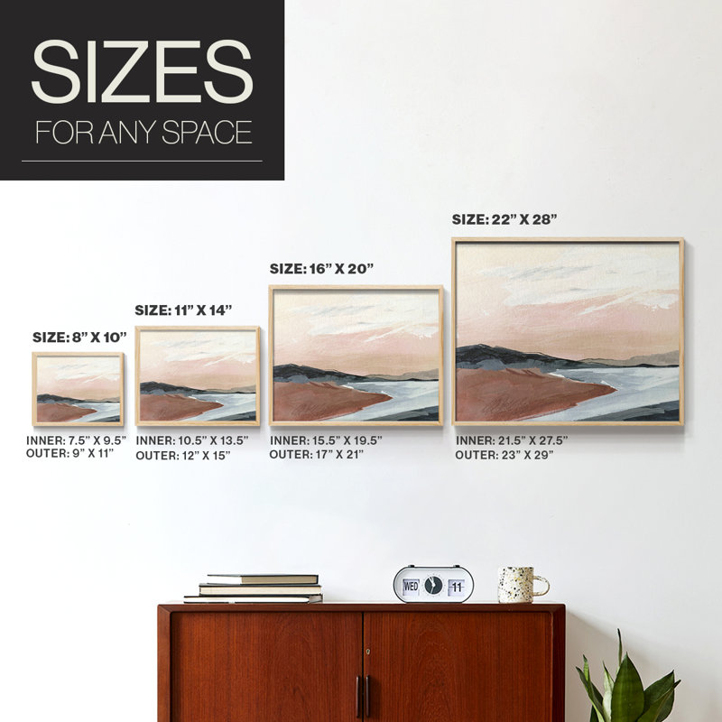 Paynes Coast I -Framed Print - Restickable, Natural, 22" H x 28" W