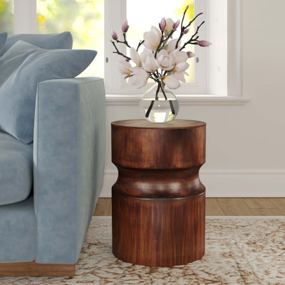 Table de bout cylindrique en bois massif Dailyn