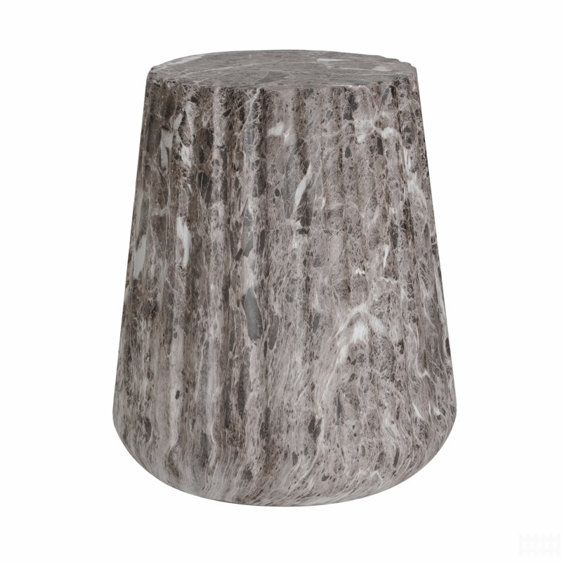 Outdoor Cleme Carved Side Table, Brown