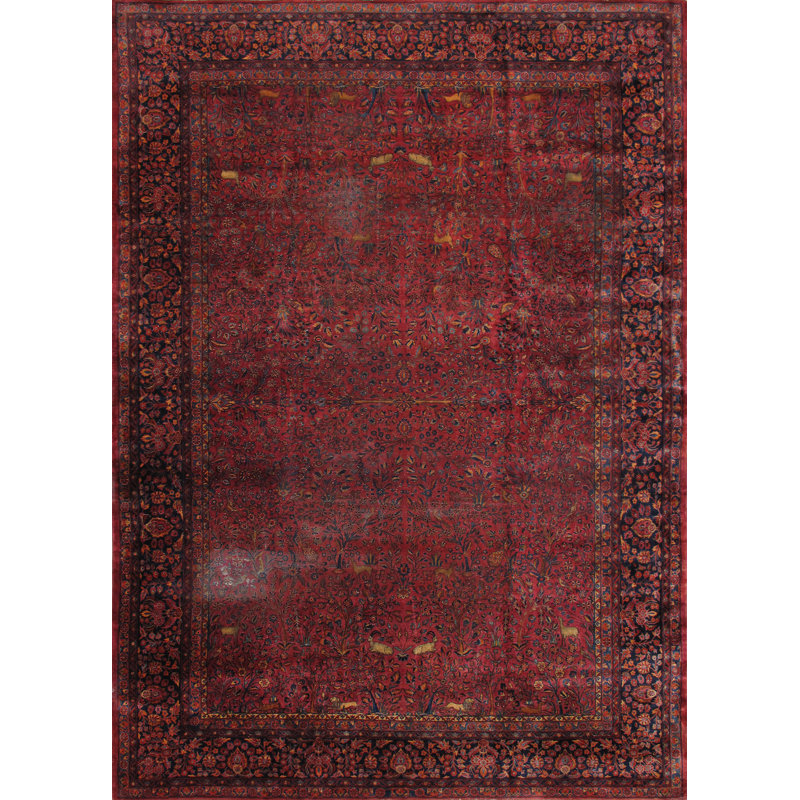 Tapis bourgogne / bleu marine One-of-a-Kind
