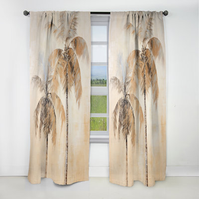Brooktrails - Palm Trees Floral Blackout Curtain - 1 Panels