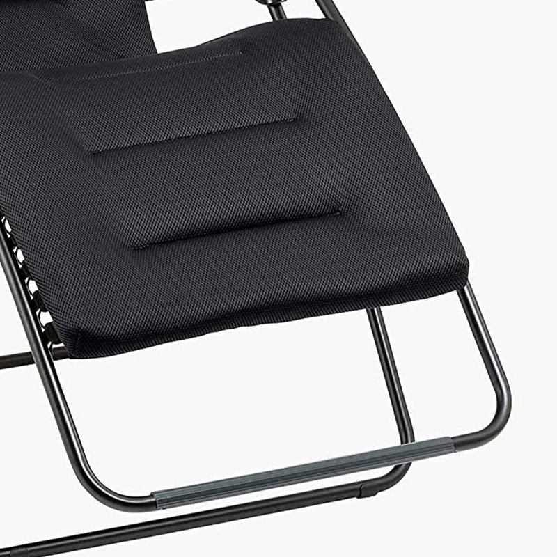 Lafuma RSXA Clip XL Air Comfort Zero Gravity Chair - Extra Large Padded Outdoor Folding Recliner & Patio Lounger, Acier Black