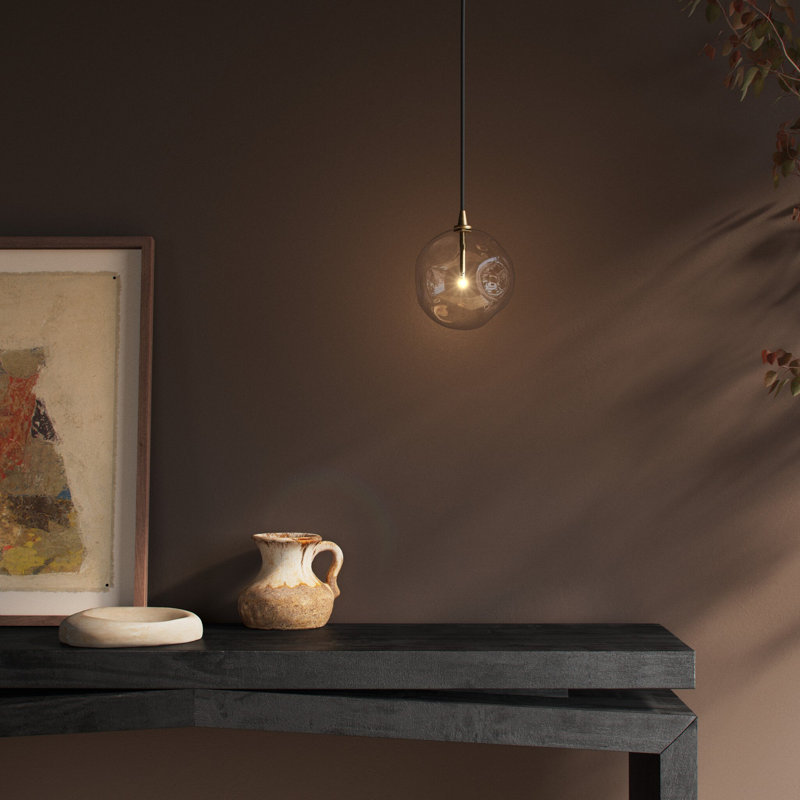 Jussica 1 - Light LED Pendant, 124" H x 7.75" W x 7.75" D, Heritage Bronze Brass