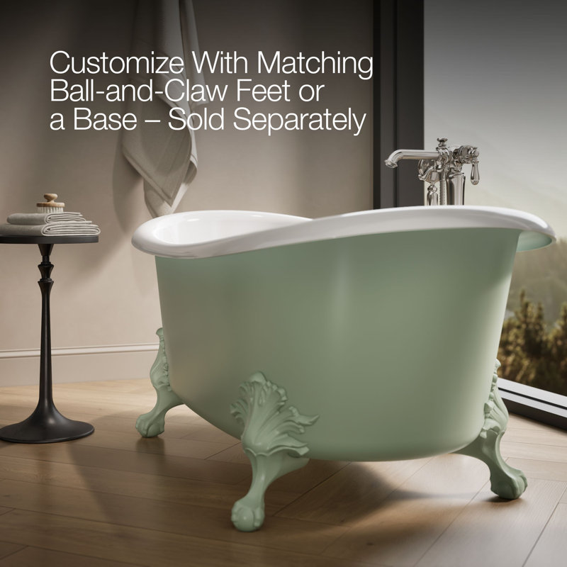 Artifacts 66-1/8 In. X 32-1/2 In. Freestanding Bath, Gray/White