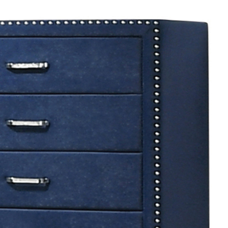 Commode à 5 tiroirs Gudger, Bleu