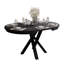 Extendable Oval Metal Base Dining Table-2054297565