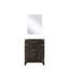 24 po X 18 Armoire de rangement en chêne brun avec plateau en acrylique et miroir inclus