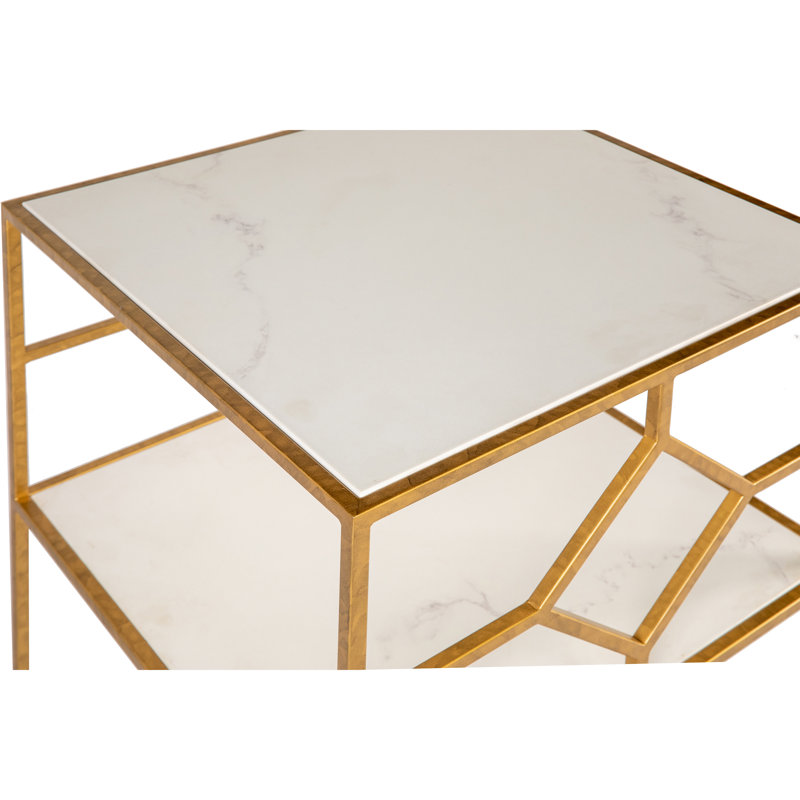Birmingham End Table with Storage, Royal Gold