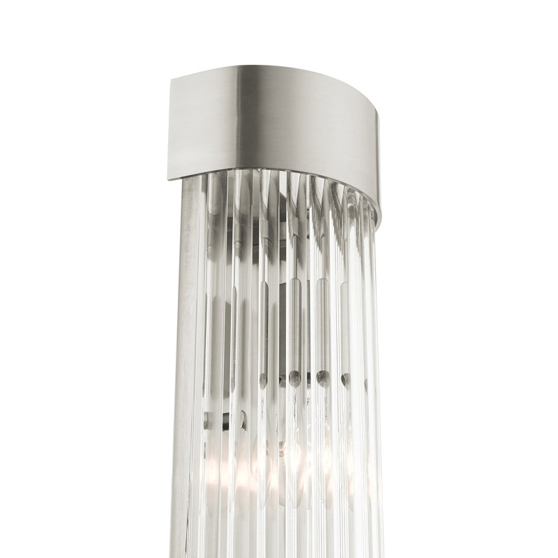 Bamey Steel Flush Mounted Sconce, Brushed Nickel