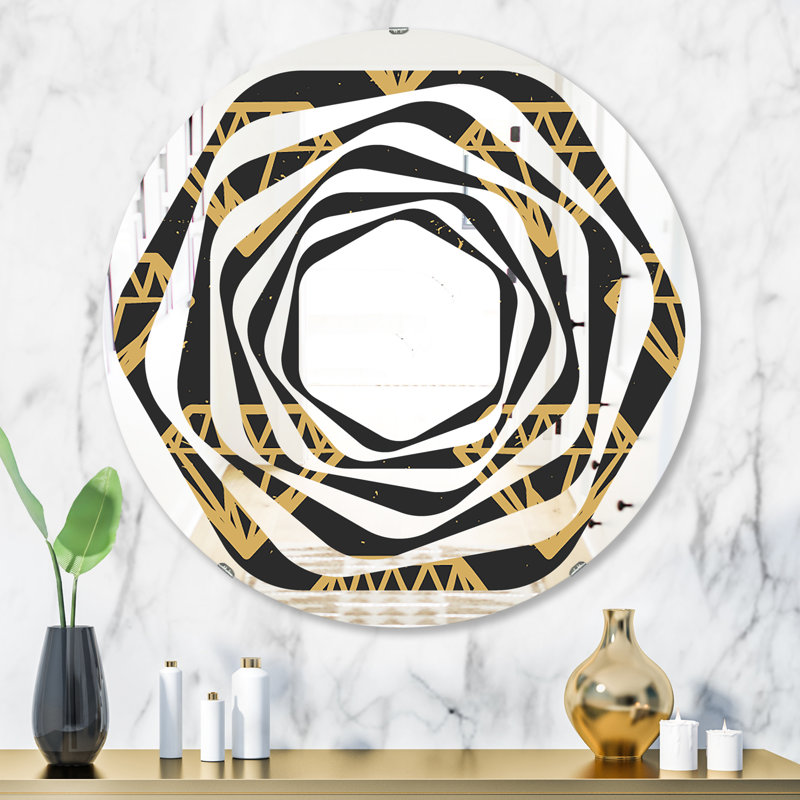 Miroir mural Whirl, H 31,5 po x l 23,7 po, Whirl Diamonds Modern