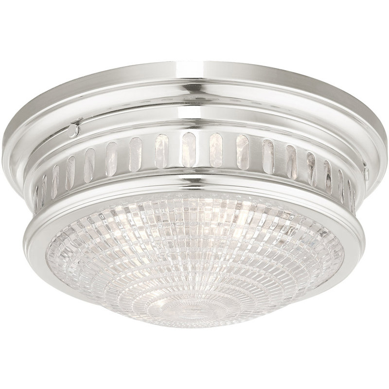 Plafonnier encastré en verre Bywell, H 5,75 po x l 13 po x P 13 po, Nickel poli