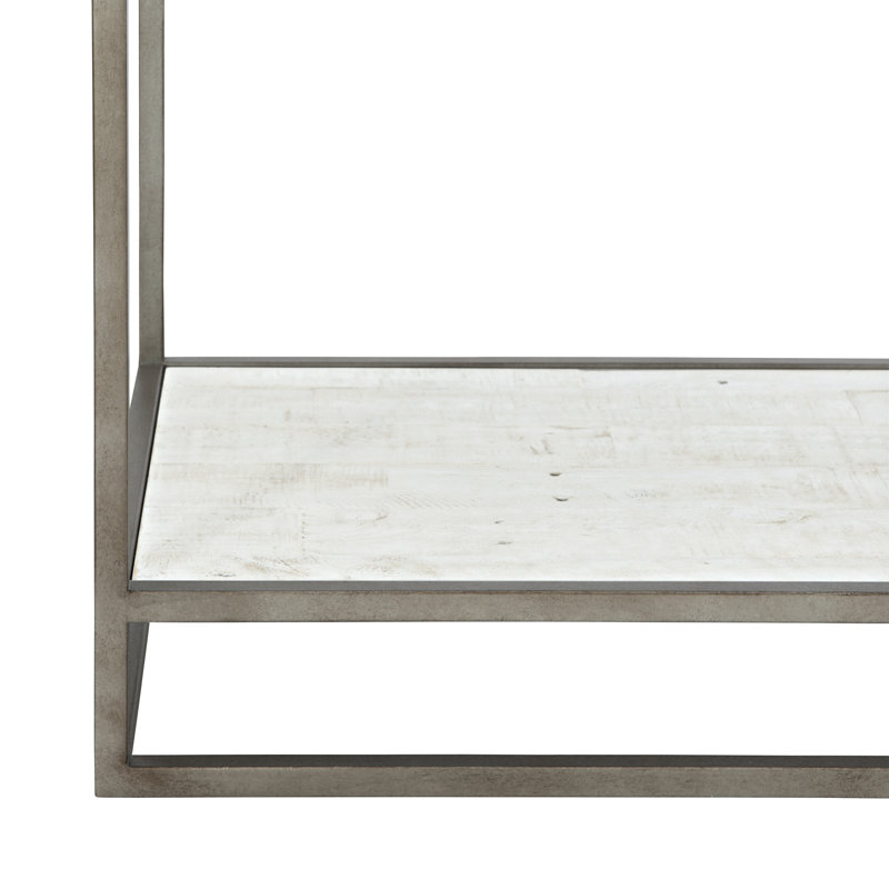 Alvar - Drawer Steel Nightstand, Highland Park - Brushed White Finish