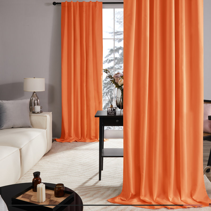 Wingard Blackout Curtain Pair, Orange, 52" W x 84" L