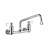 Whitehaus 8" Solid brass wall mount utility faucet with an extended swivel spout and lever handles