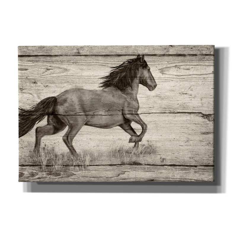«Woodgrain Antiques 01» par Gordon Semmens, art mural sur toile, H 18 po x l 26 po x P 0,75 po