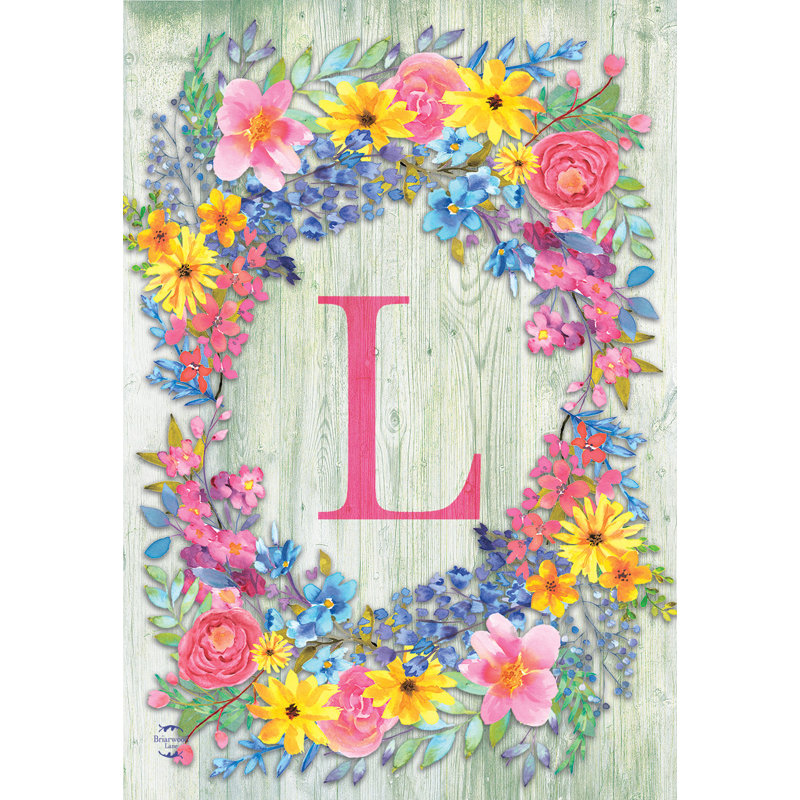Drapeau de printemps monogramme lettre L