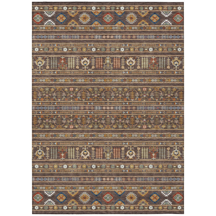 Machine Washable Indoor/Outdoor Boruta ACN2244 Navajo Rug