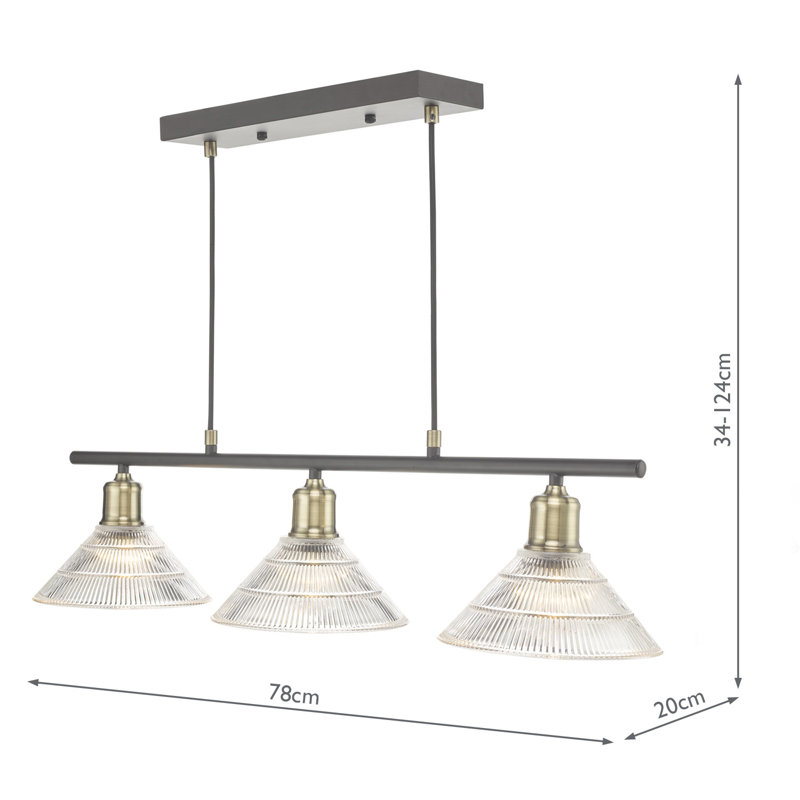 Chantle 3 - Light Antique Brass Pendant