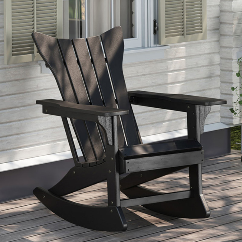Chaise berçante d'extérieur Gerika, Noir
