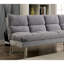 Futon gris contemporain en microfibre avec pieds de finition et support supplémentaire, convertible en lit pour crochet, pieds L 67 po x l 31 po H, support pour jeunes adultes