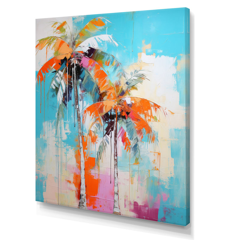 Ibarhim Palm Trees VI sur impression sur toile, H 32 po x l 16 po x P 1 po, Toile tendue