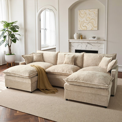 107'' Modular Sectional Sofa with Ottoman