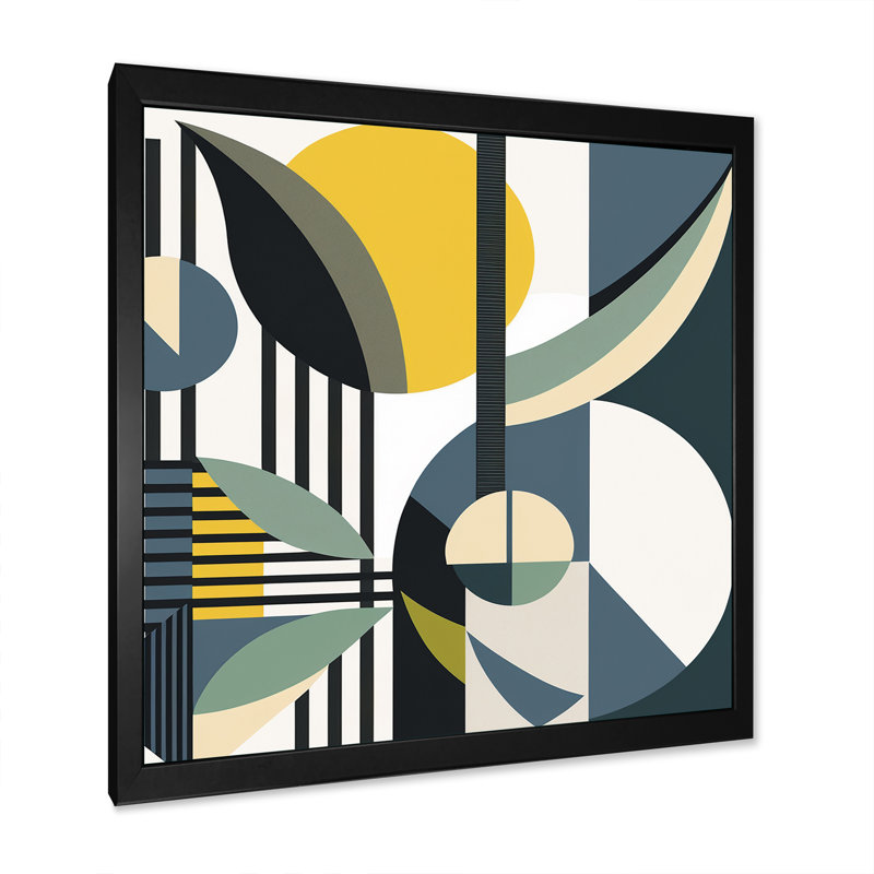 Impression rétro sur toile Mid-Century, Noir, L 16 po x H 16 po