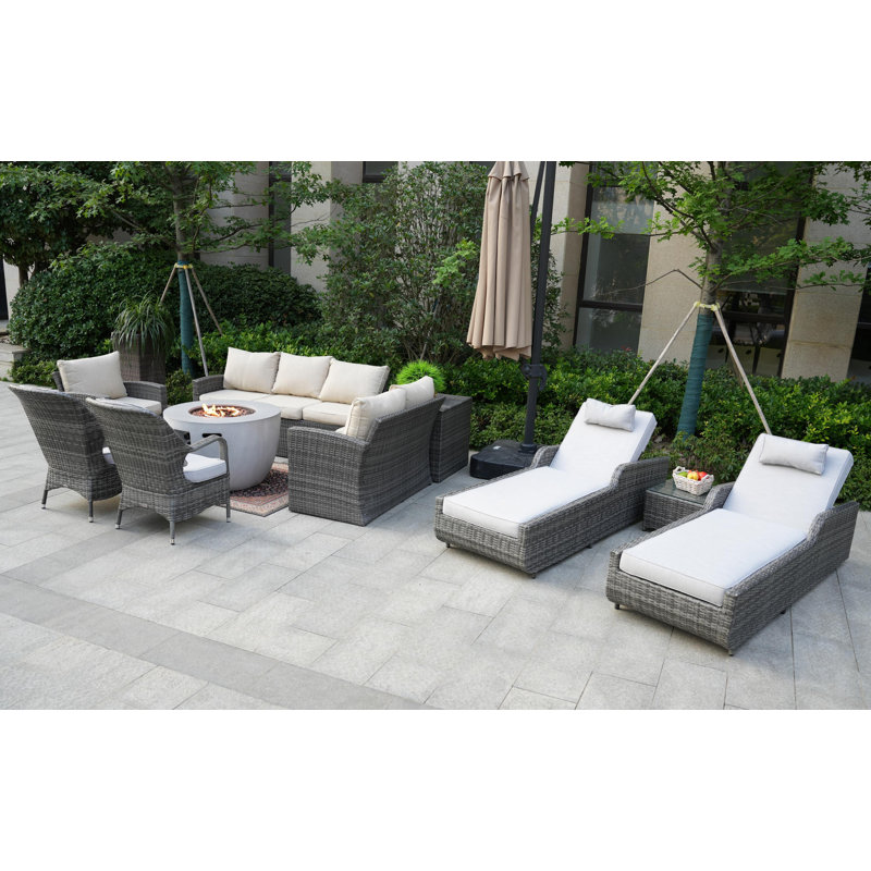 330 - Person Patio Conversation Set with Cushions, Gray
