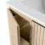 Meuble-lavabo mural simple flottant 24 po avec lavabo en céramique et rangement latéral ouvert 24 po