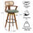 Swivel Upholstered Cane Back Bar Stools-592409349-592409348