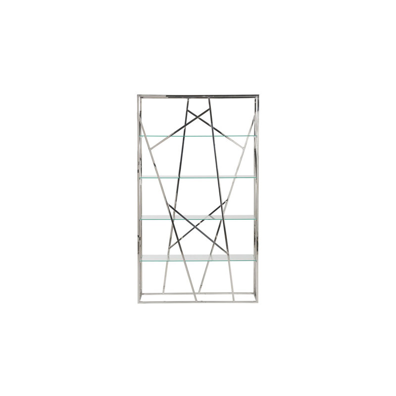 Lydia 175cm H x 100cm W Steel Etagere Bookcase