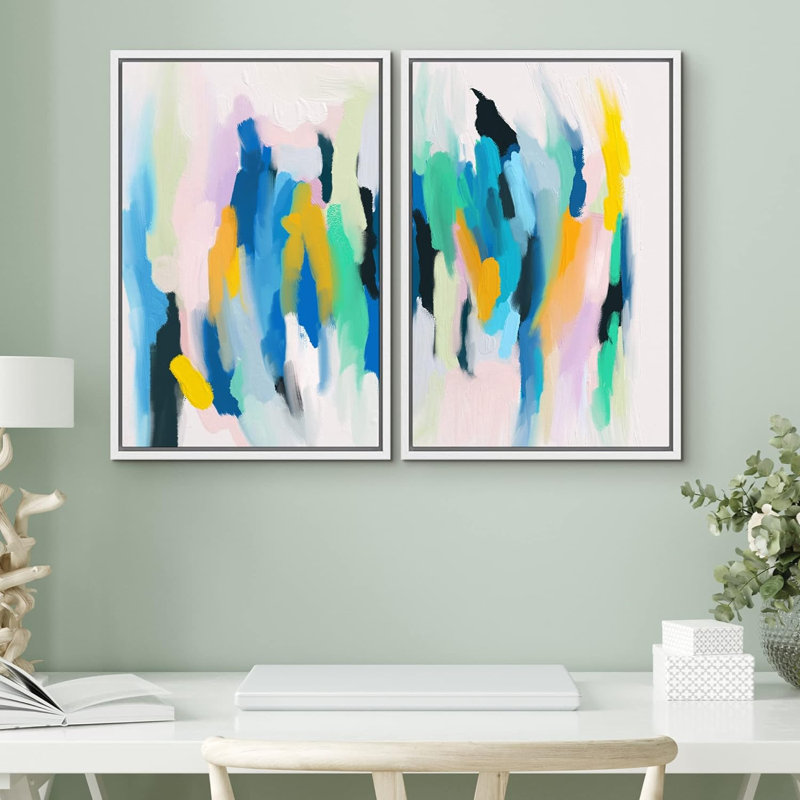 «White Clouds In Blue Pastel Skyline», 2 pièces, Blanc, H 24 po x l 16 po