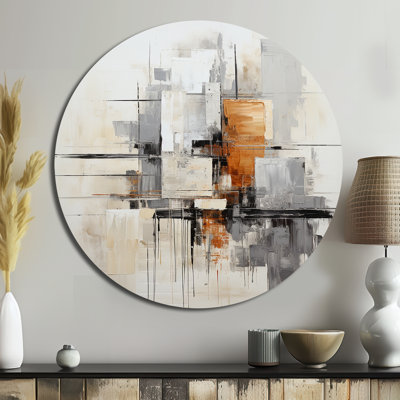 Minimalist Montage IV - Abstract Round Metal Art