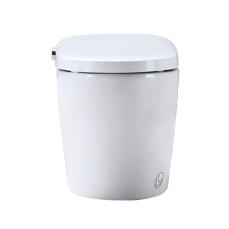 Ceramic Smart Toilet, Night , Auto Flush, Silent Slow Down. 18.93In Height, 23.62In Package Height Toilet Bidet , Seat Heat, Foot Sensor Flush. White Ceramic, Self-Cleaning Nozzle