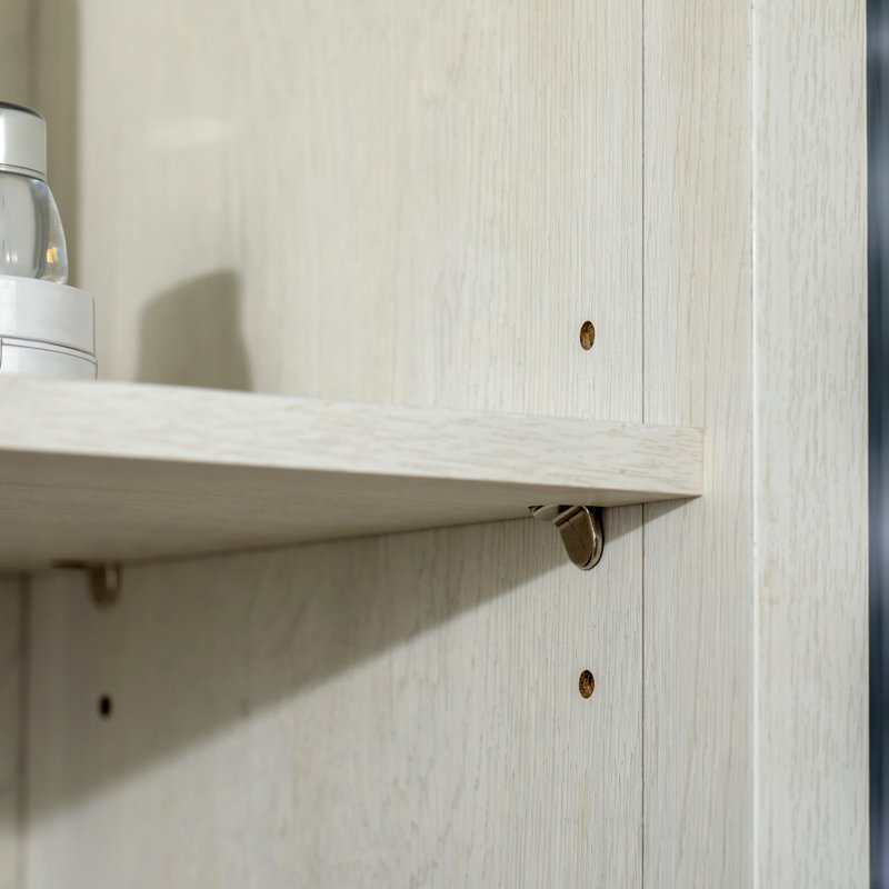 Tour à linge à 3 niveaux pour salle de bain, blanc antique, armoire autoportante, porte vitrée, tablette de rangement réglable, tablettes, blanc