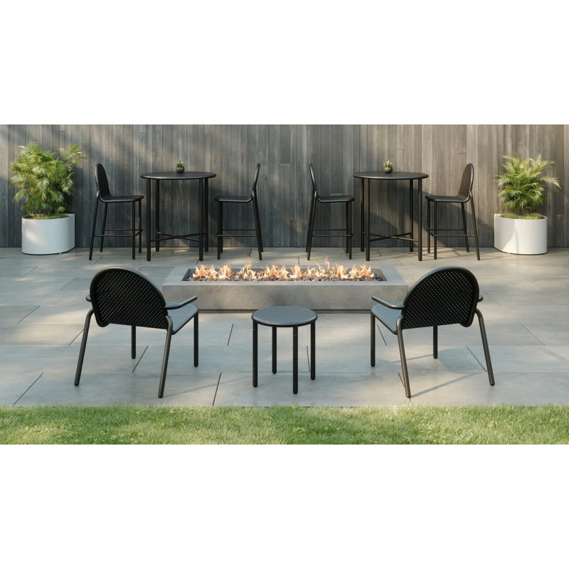 Table de bar Juna, ronde, Noir