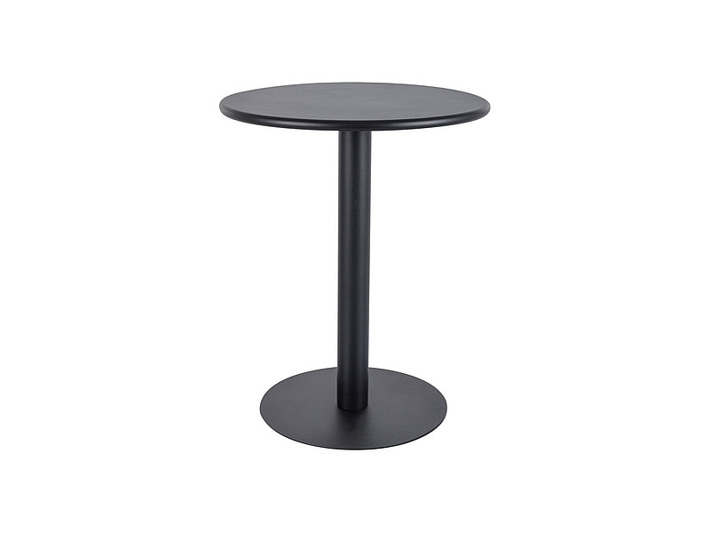 Errill Round Metal Base Dining Table, Black, 73cmH x 60cmL x 60cmW
