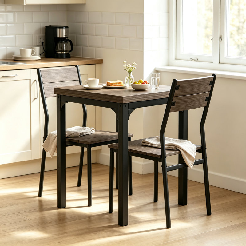 Dining Set, Grey, Gray+Black